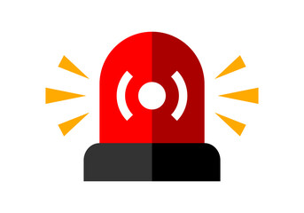 Red alarm siren emergency fighing light icon flat vector design