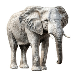 Obraz premium African elephant standing majestically, isolated on transparent background