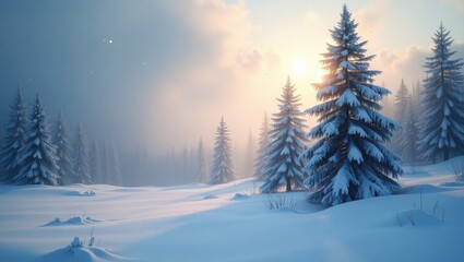 Fototapeta premium winter landscape with trees