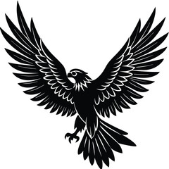 Obraz premium Eagle vector illustration black and white graphic design silhouette