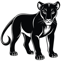 Obraz premium Black panther illustration vector graphic design animal art silhouette