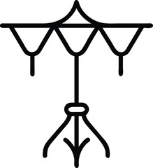 Unique pergola design line art icon
