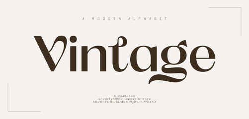 Modern elegant alphabet letters font logo. Typography luxury minimal lettering fonts decorative wedding vintage logos. vector illustration
