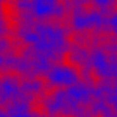 The image features a vibrant background combining red and blue hues. The colorfulness includes shades such as electric blue, purple, violet, magenta, maroon, lilac, and orange.