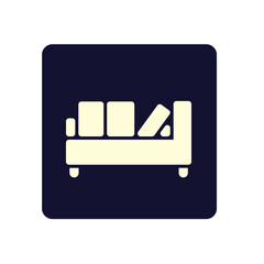 sofa with pillow illustration icon