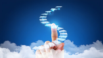 Cloud computing visualization 1 with futuristic abstract elements and no text, ideal for tech visualizations