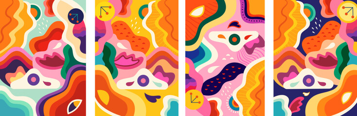 Unique trendy colorful backgrounds. Carnival festive background