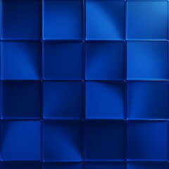 Fototapeta premium Seamless Blue Grid Pattern of Glossy Squares, Abstract 3D Background