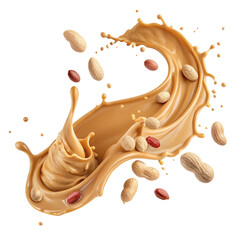 Yummy Peanut butter on a transparent background. 