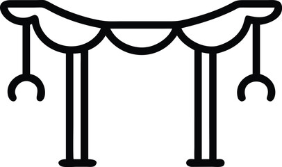 Unique pergola design line art icon