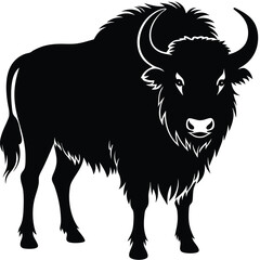 Bison silhouette vector illustration animal wildlife art