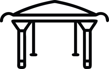 Unique pergola design line art icon
