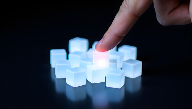 Blockchain and data encryption concept 3 with futuristic abstract elements and no text, ideal for tech visualizations