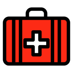 Obraz premium Medical bag with a cross and a red cross on it. The bag is designed to represent hope and healing