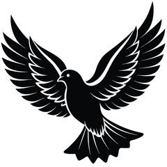 Obraz premium Flying dove vector illustration peace bird graphic design silhouette