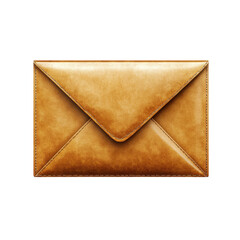 Golden Leather Envelope Image High Quality Stationary Stock Photo Mockup on transparent background