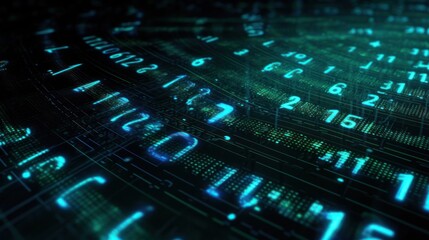 Abstract glowing data characters