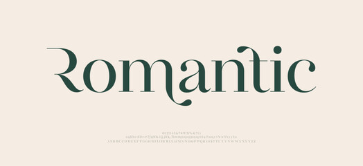 New luxury wedding alphabet letters font. Typography elegant classic lettering serif fonts and number decorative vintage retro concept for logo branding. vector illustration
