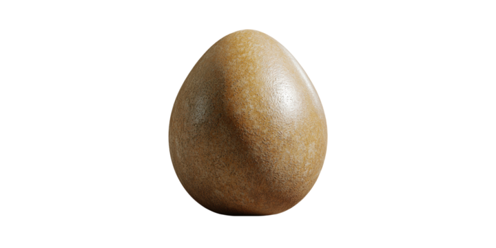 Egg-Shaped Stone Sculpture. Symbol Of Strength And New Beginnings Isolated On Transparent Background
