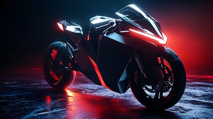 A futuristic motorcycle with advanced digital riding safety features