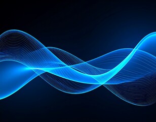 Abstract glowing blue wave design