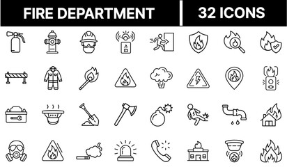 Fire Department Icon Representing Public Safety, Emergency Services, and Firefighting Authority