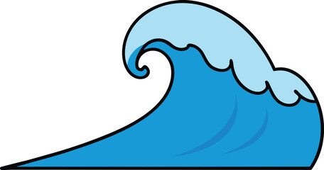 ocean wave icon clipart vector on transparent background