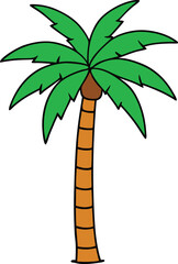 palm tree icon clipart vector on transparent background