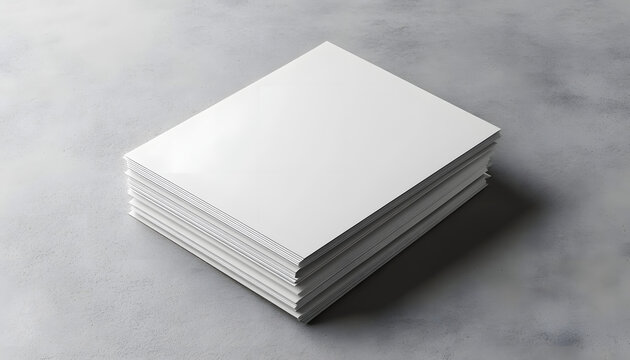book of a4 paper size or documents mockup on a gray background template for design blank paper sheets