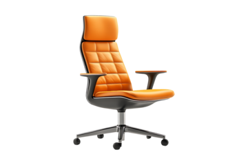 Stylish modern office chair isolated on a transparent background