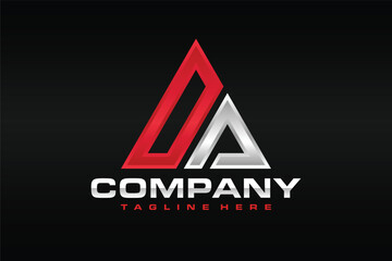 monogram letter DA triangle logo
