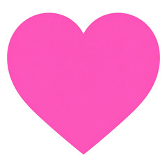 Hot Pink Heart Shape. Transparent Background.