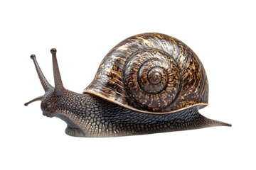 Snail side view isolated on a transparent background