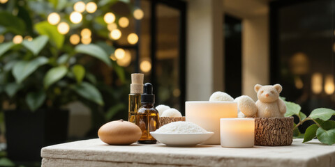 Holistic Wellness Spa Still Life. A spa still life composition promoting holistic wellness.