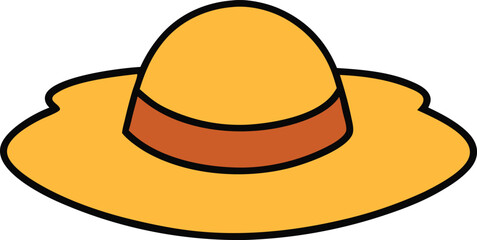 sun hat icon clipart vector on transparent background	
