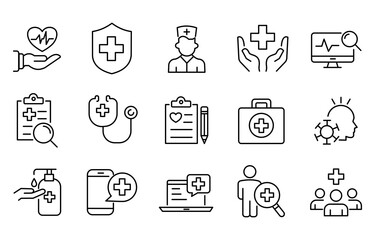 Health care outline icons