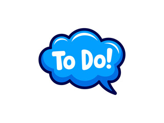 Cartoon Cloud To-Do List Icon Simple Design for Organization