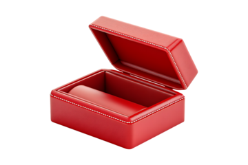 Empty red ring box isolated on a transparent background