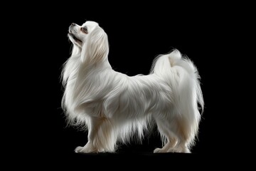 Maltese dog isolated on black background