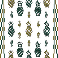 Modern Pineapple Geometric Pattern Vertical Borders Stylish