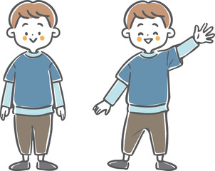 男児　全身　ベクター
