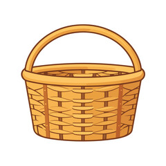 Straw Block Style Basket Icon Vector Illustration for Professional Designs