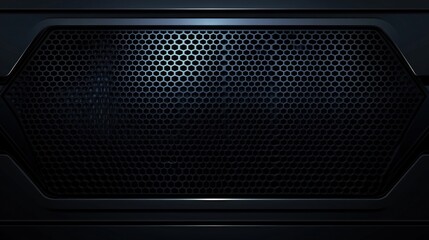 Dark metallic honeycomb grille with a modern design.