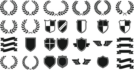 Laurel Wreath, Shield, Wing & Ribbon Vector Set - Heraldry, Awards, Logos & Branding Elements