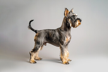 Miniature Schnauzer dog isolated on white background