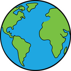world globe icon clipart vector on transparent background	
