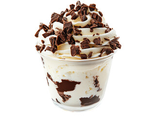 ice cream with chocolate isolated