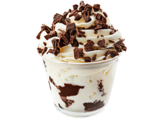 ice cream with chocolate isolated