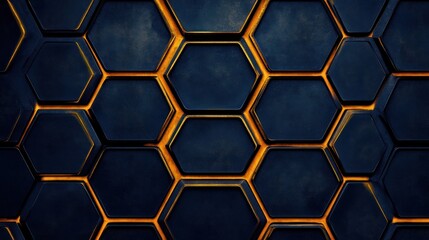 Dark hexagon pattern with glowing lines.