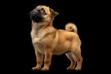 Pug dog isolated on black background